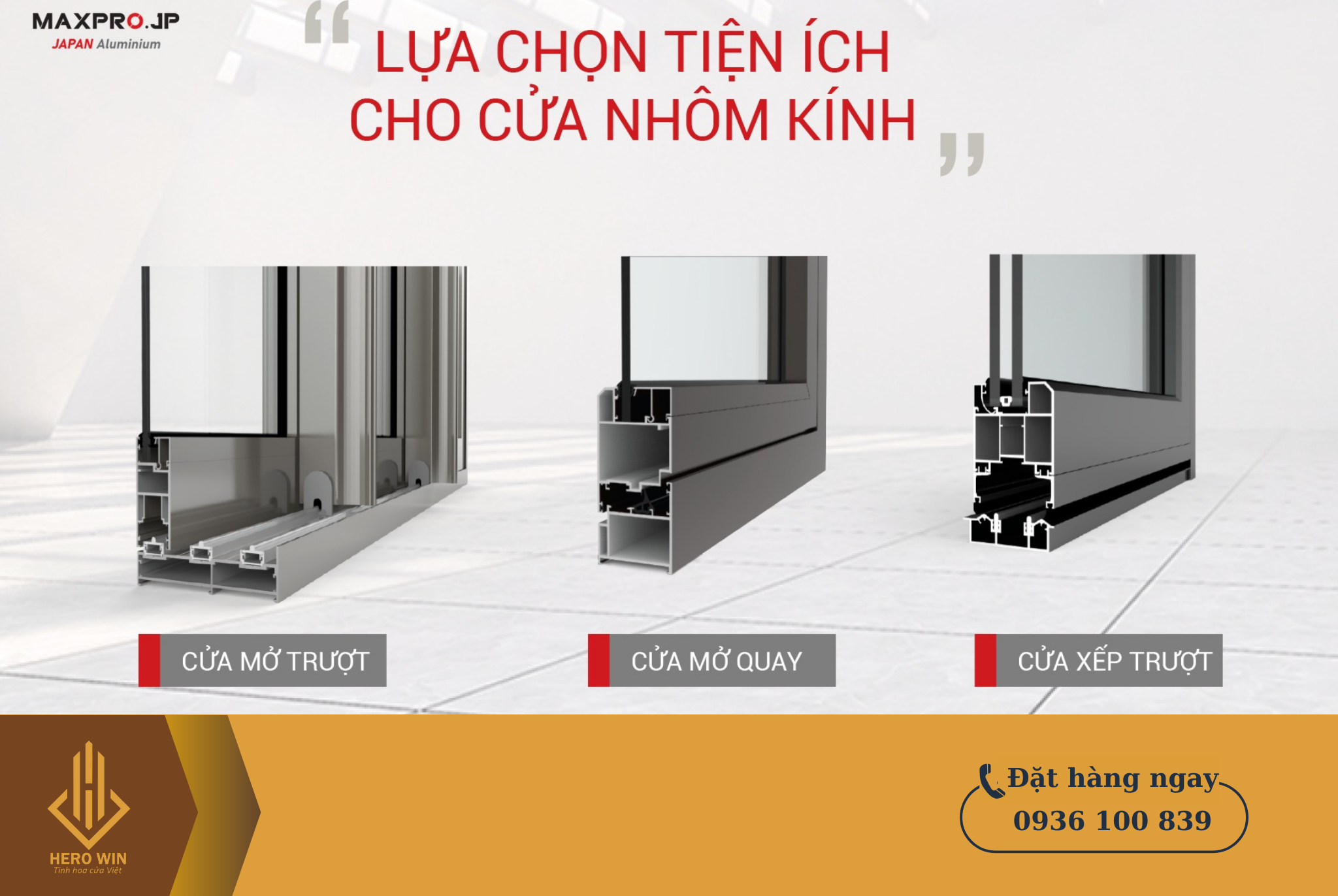 Các mẫu cửa nhôm Maxpro  Aluminium  Japan