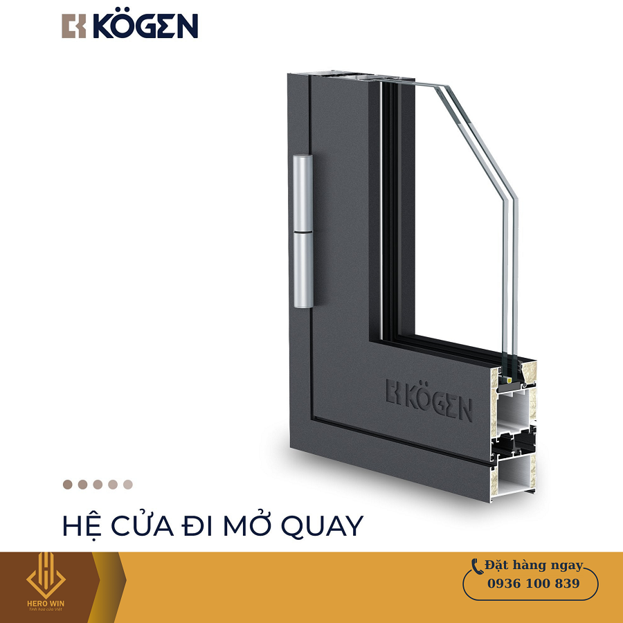 Cửa nhôm Kogen - hệ 60 đa khoang